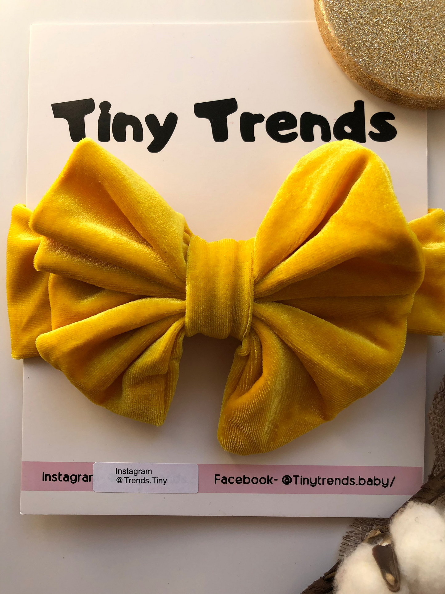 Canary Yellow Big Bow Headband for Baby Girl and Toddler Velvet Top Knot Headband