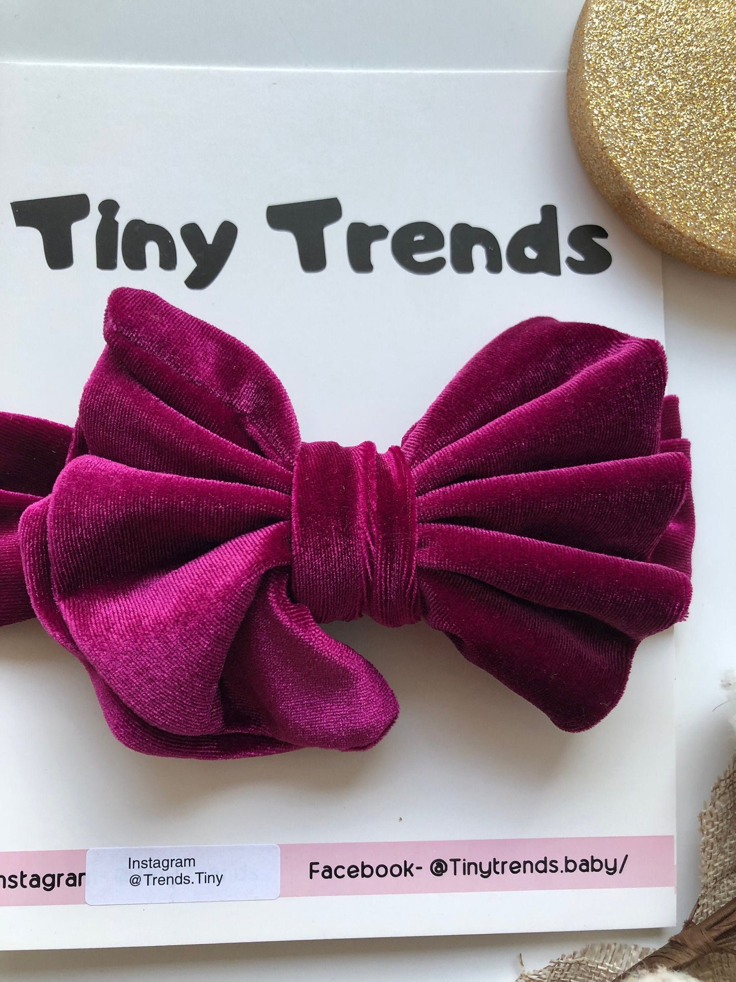 Cranberry-Oversized Bow Headband for Baby Girl and Toddler Velvet Top Knot Headband