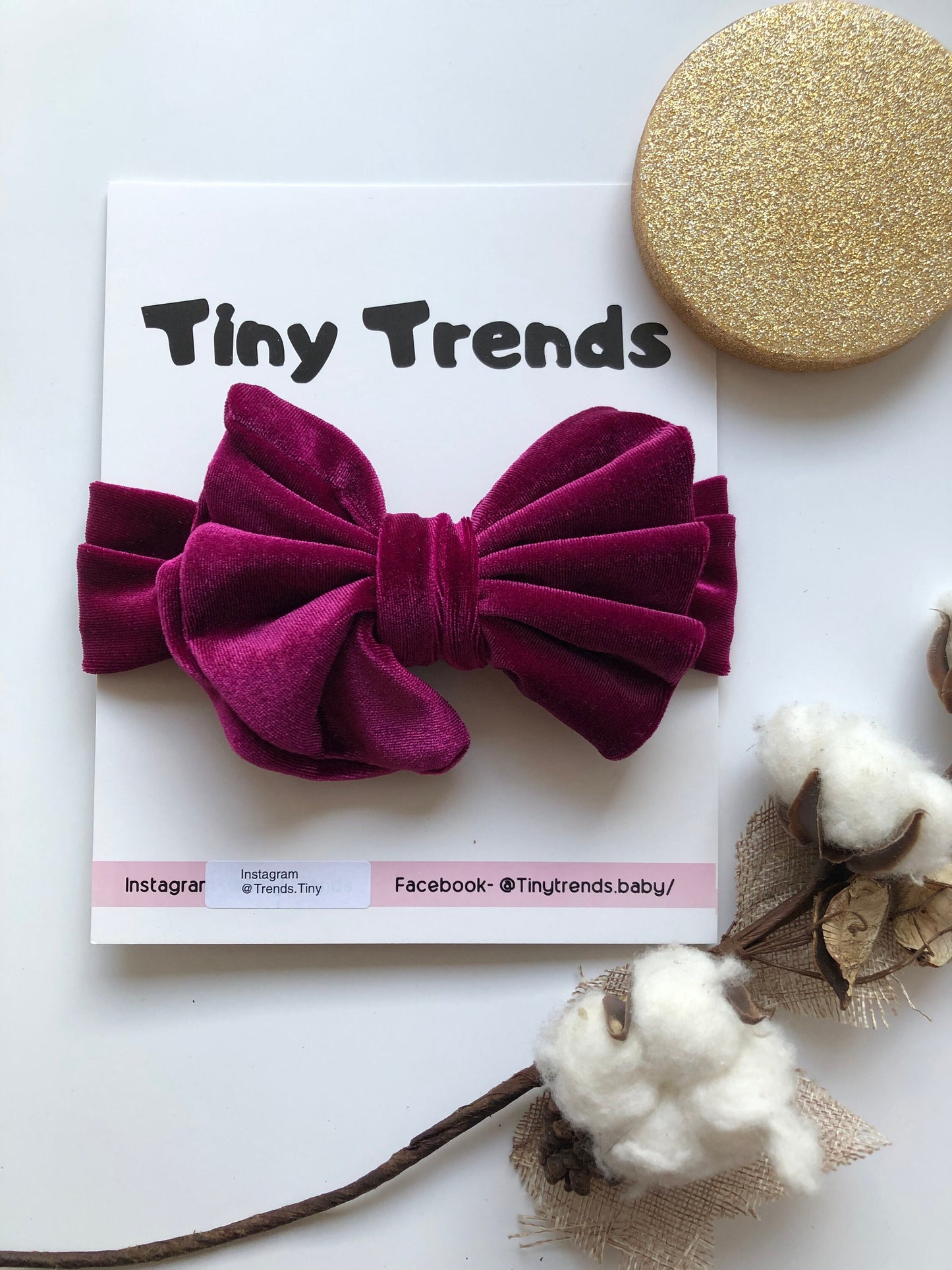 Cranberry-Oversized Bow Headband for Baby Girl and Toddler Velvet Top Knot Headband