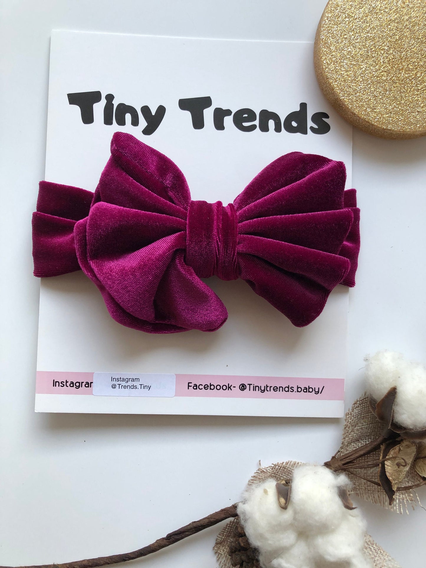 Cranberry-Oversized Bow Headband for Baby Girl and Toddler Velvet Top Knot Headband
