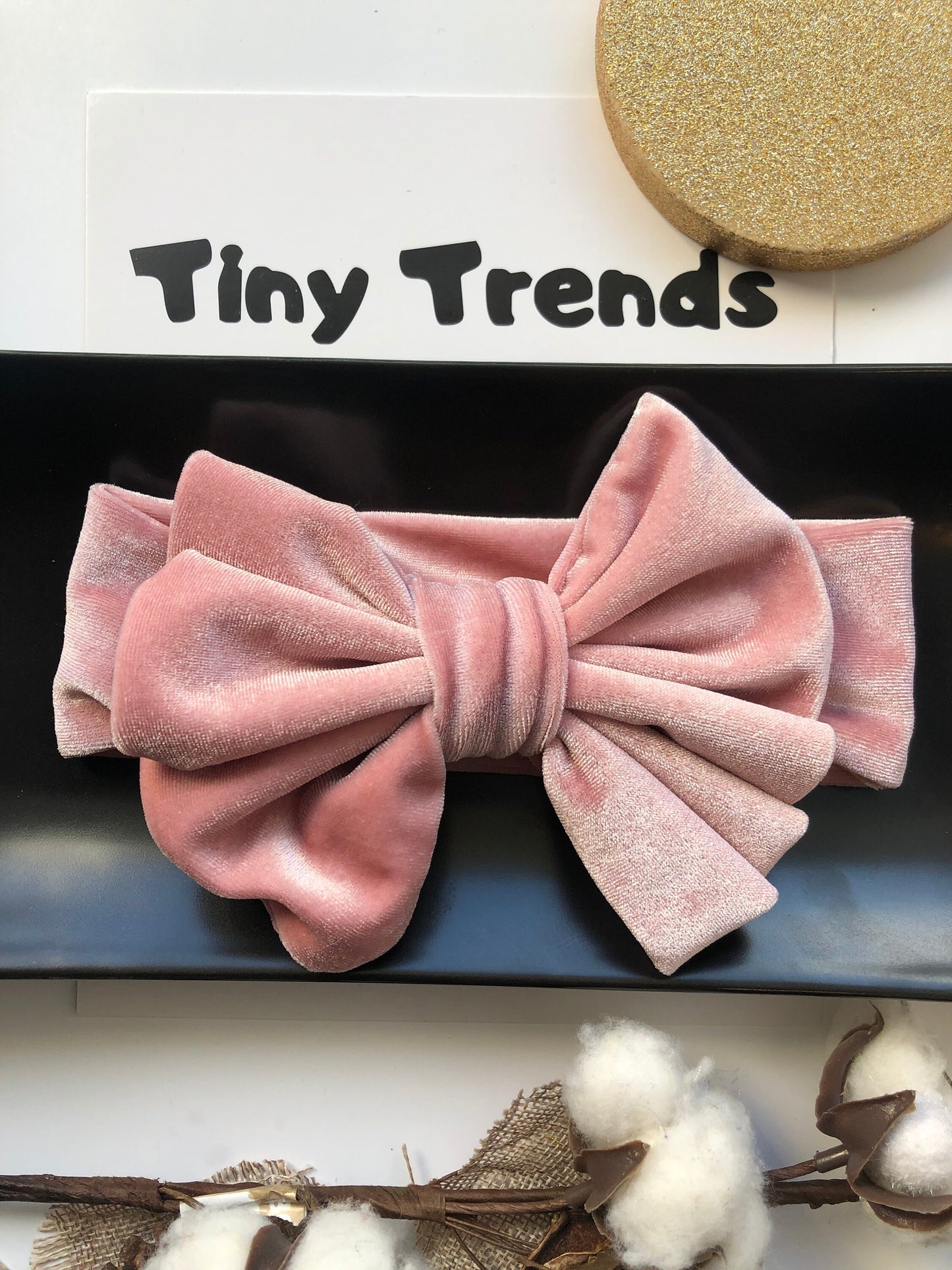 Rose Gold Baby Girl and Toddler Velvet Top Knot Headband