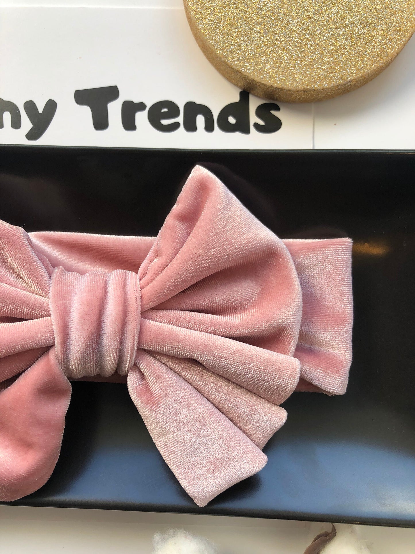 Rose Gold Baby Girl and Toddler Velvet Top Knot Headband